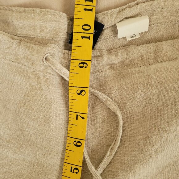 Gap Womens XS Linen Drawstring Pants wide leg Beige Relaxed Lagenlook minimal - Picture 4 of 6